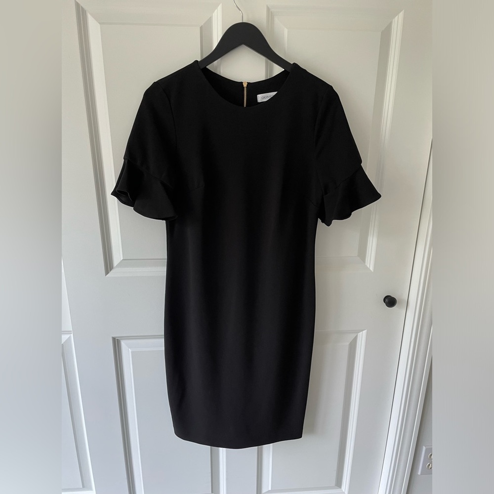 Calvin Klein Black Dress Cap Sleeves Women’s Size 10